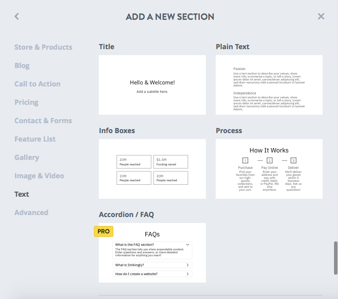 how to add the accordion or FAQ section in the Strikingly editor how to add the accordion or FAQ section in the Strikingly editor